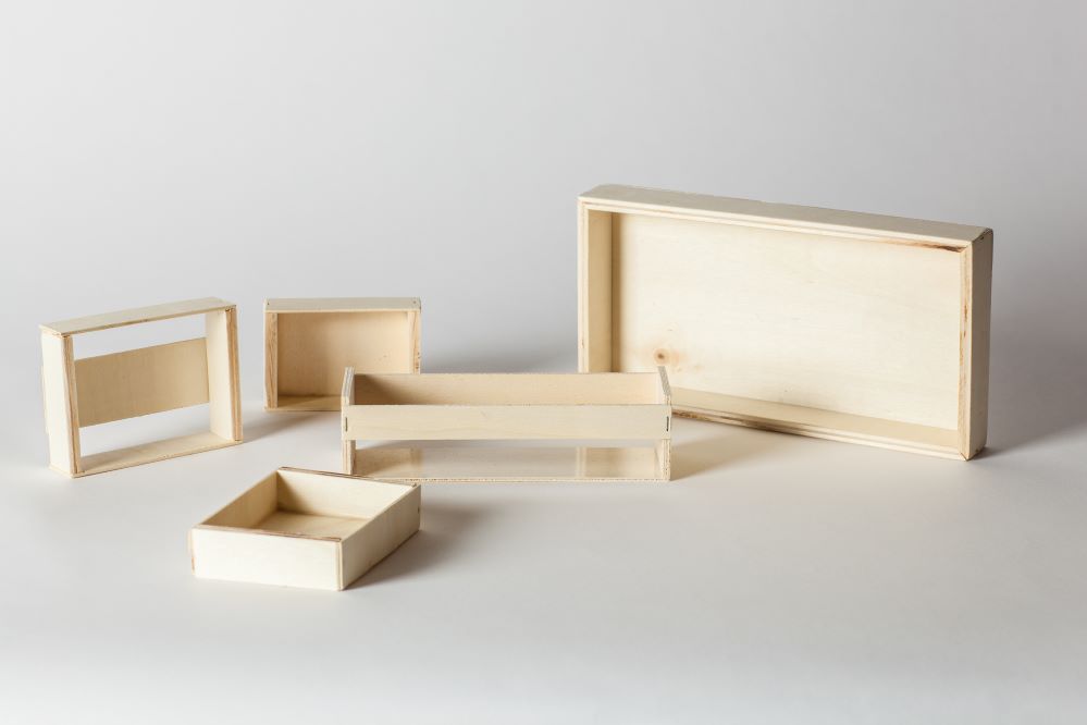 Cajita de madera para recipiente pequeña | Cajas de madera